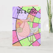 Card It's A Girl新生児 案内状 (正面)