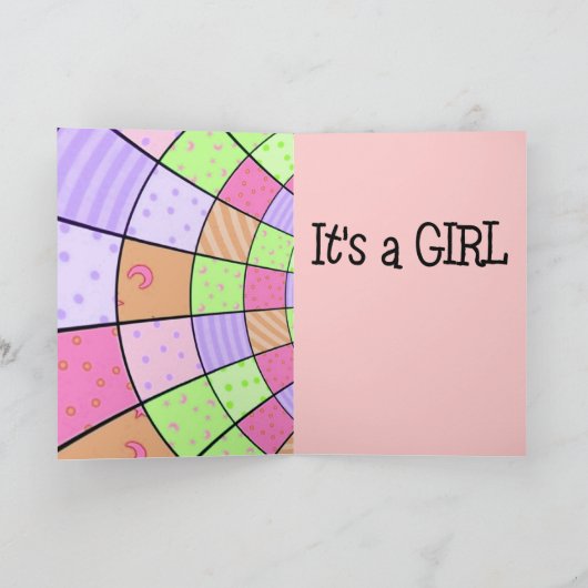 Card It's A Girl新生児 案内状 (内部)