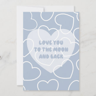 Card Love you to the moon and back ( Blue) カード
