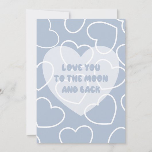 Card Love you to the moon and back ( Blue) カード (正面)