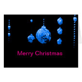 Card Merry Christmas Dancing Balls Blue MUSEUM Zaz (正面横)