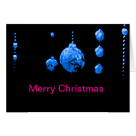 Card Merry Christmas Dancing Balls Blue MUSEUM Zaz