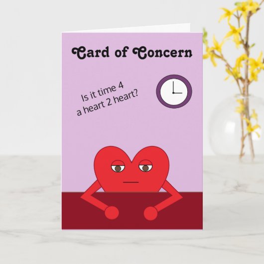 Card of Concern:  Lavender Blank Card カード (黄色い花)