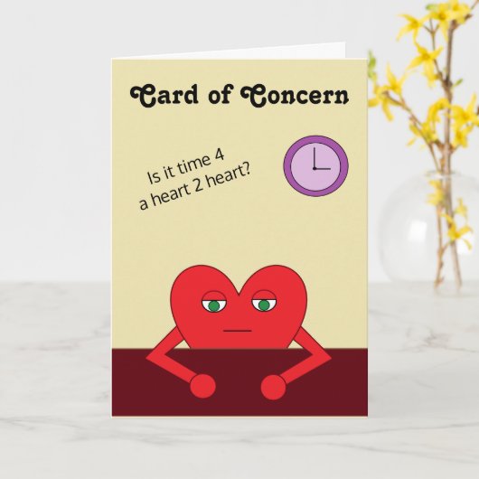 Card of Concern:  Light Brown Blank Card カード (黄色い花)