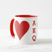 Card Playerのモノグラカスタムムマグ-ハート マグカップ (正面左)