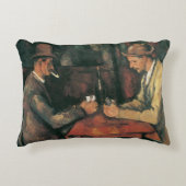Card Players by Paulセザンヌヴィンテージファインアート アクセントクッション (正面)