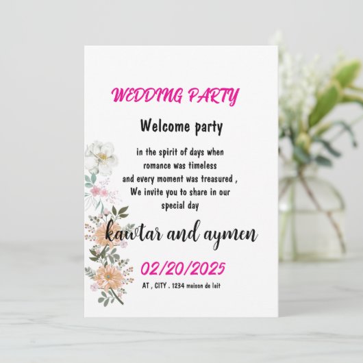 card wedding invitation simple 招待状 (スタンド正面)