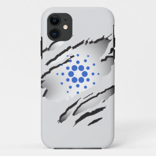 Cardano破れた画像（ロゴ付き、下に表示） iPhone 11 ケース