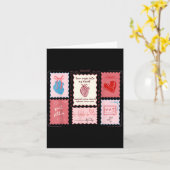 Cardiac Nurse Scalloped Stamp Heart Anatomy Coquet カード (黄色い花)