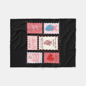 Cardiac Nurse Scalloped Stamp Heart Anatomy Coquet フリースブランケット (正面(横))