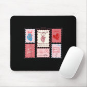 Cardiac Nurse Scalloped Stamp Heart Anatomy Coquet マウスパッド (マウス)