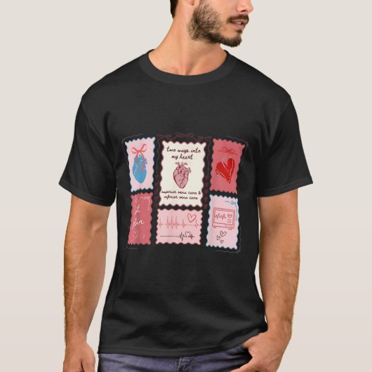 Cardiac Nurse Scalloped Stamp Heart Anatomy Coquet Tシャツ (正面)