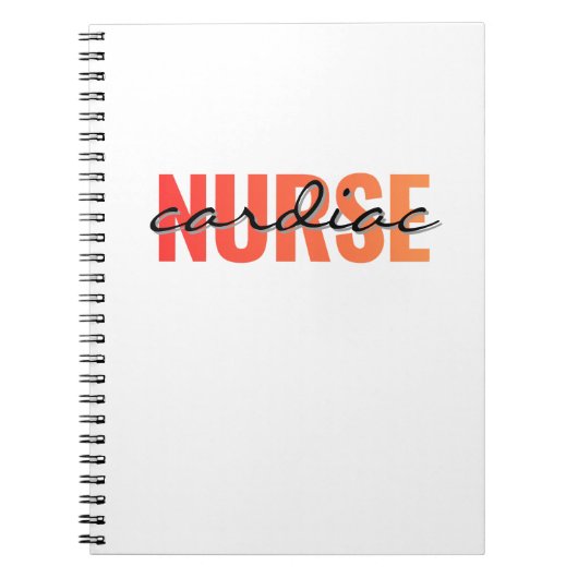 Cardiac Nurse Typography Design ノートブック (正面)