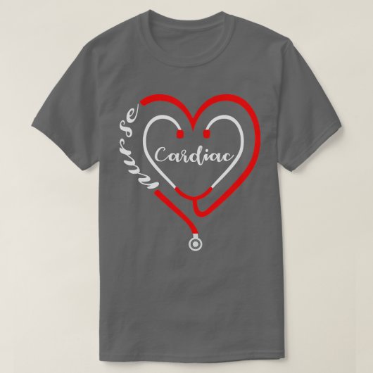 Cardiac Nurse Valentines Day Stethoscope Heart RN  Tシャツ (デザイン正面)