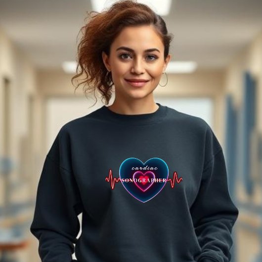 Cardiac Sonographer | Heartbeat | Heart with EKG スウェットシャツ