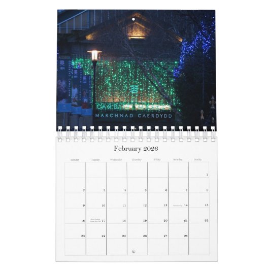 Cardiff 2026 CALENDAR カレンダー (2月 2026)