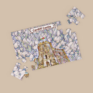 Cardiff Castle Mosaic Image, Wales, UKパズル ジグソーパズル