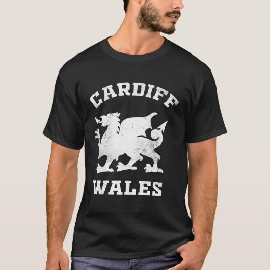 Cardiff Wales Men Women Kids Students Welsh Drago Tシャツ (正面)