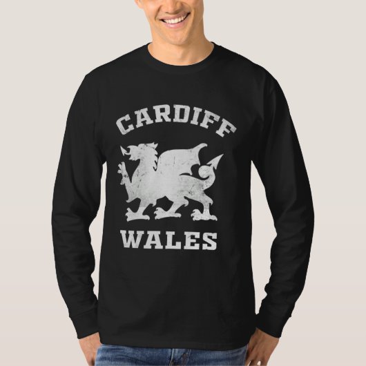 Cardiff Wales  Men Women Kids Students Welsh Drago Tシャツ (正面)