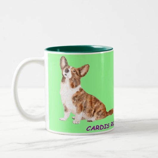 Cardigan corgi  ツートーンマグカップ (左)