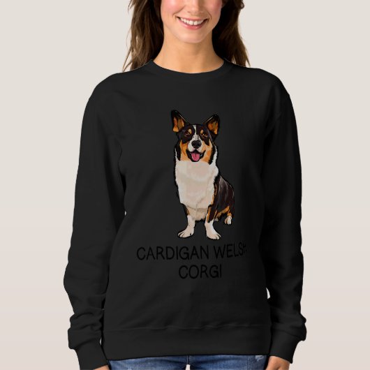 Cardigan Welsh Corgi Crazy Dog スウェットシャツ (正面)