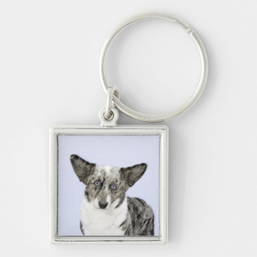 Cardigan Welsh Corgi Painting - Original Dog Art キーホルダー (正面)