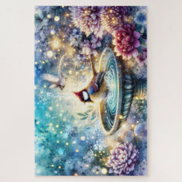 Cardinal at Birdbath Dreamy Garden Ar ジグソーパズル