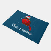 Cardinal Bird Christmas Light Costume Cardinal ドアマット (アングル)
