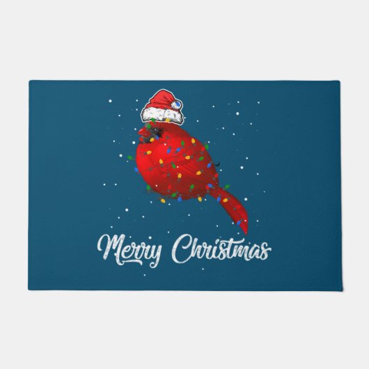 Cardinal Bird Christmas Light Costume Cardinal ドアマット (正面)