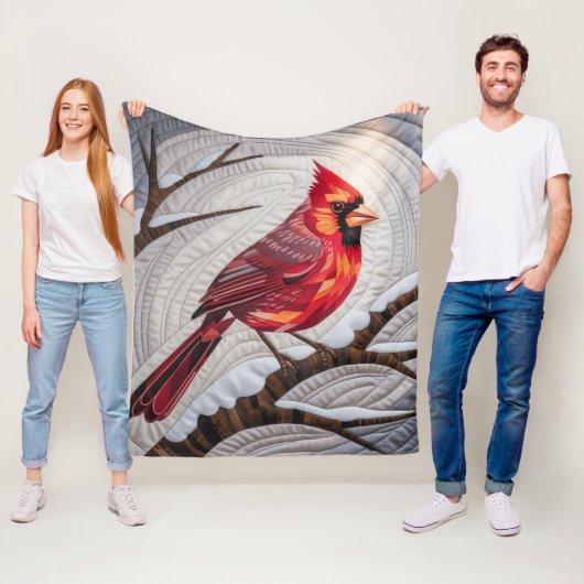 Cardinal Bird Fleece Blanket – Red Cardinal on  フリースブランケット (インサイチュ)