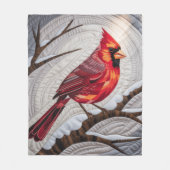 Cardinal Bird Fleece Blanket – Red Cardinal on  フリースブランケット (正面)