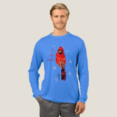 Cardinal Bird In Snowfall トライブレンドＴシャツ (正面全体)
