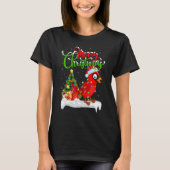 Cardinal Bird  Xmas Decoration Santa Cardinal Chri Tシャツ (正面)