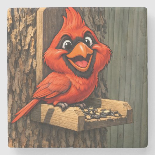 Cardinal caricature ストーンコースター (正面)