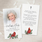 Cardinal Celebration of Life Cross Prayer Card