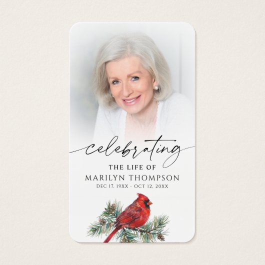 Cardinal Celebration of Life Photo Memorial Card (正面)