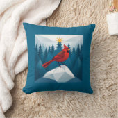 Cardinal Christmas mountian scene fun  クッション (ブランケット)