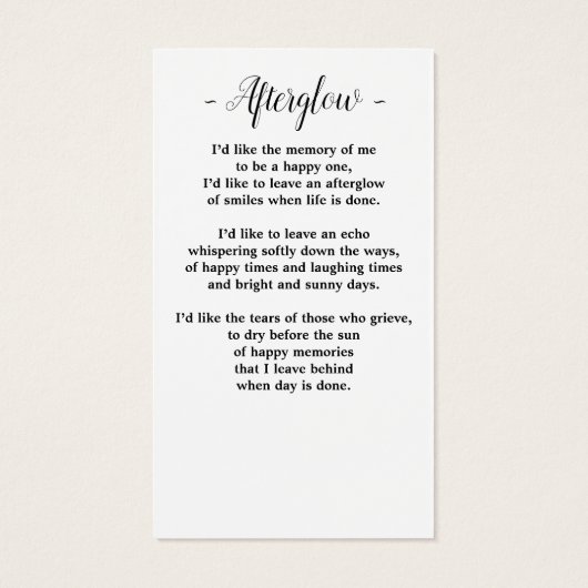 Cardinal Forever in our Hearts Funeral Prayer Card (裏面)