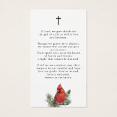 Cardinal Funeral Memorial Photo Cross Prayer Card (裏面)