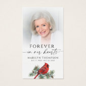 Cardinal Funeral Memorial Photo Cross Prayer Card (正面)