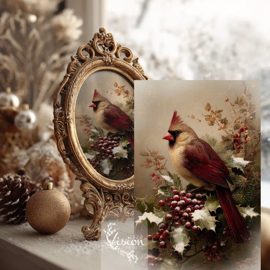 Cardinal Holly Berries Christmas Tissue Paper 薄葉紙