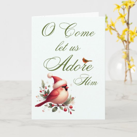 Cardinal Hymn Lyric Christmas Card カード (黄色い花)