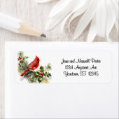 Cardinal in Christmas Greens ラベル (インサイチュ)