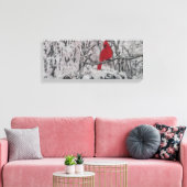 Cardinal in Snow キャンバスプリント (インサイチュ (リビング))