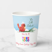 Cardinal in The Snow Business Logo Coffee  紙コップ (裏面)