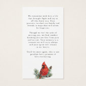 Cardinal Memorial Loving Memory Photo Prayer Card (裏面)