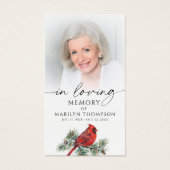 Cardinal Memorial Loving Memory Photo Prayer Card (正面)
