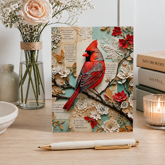 Cardinal Mixed Media ポストカード