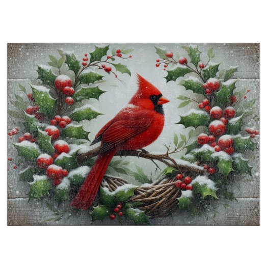 Cardinal Nest Holiday Cutting Board カッティングボード (正面)
