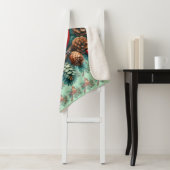 Cardinal on Pine Branch with Winter Berries シェルパブランケット (インサイチュ)